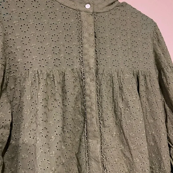 Women's Bohemian Floral Print Button Down Long Lantern Sleeve Shift Tunic Dress - Picture 5 of 15